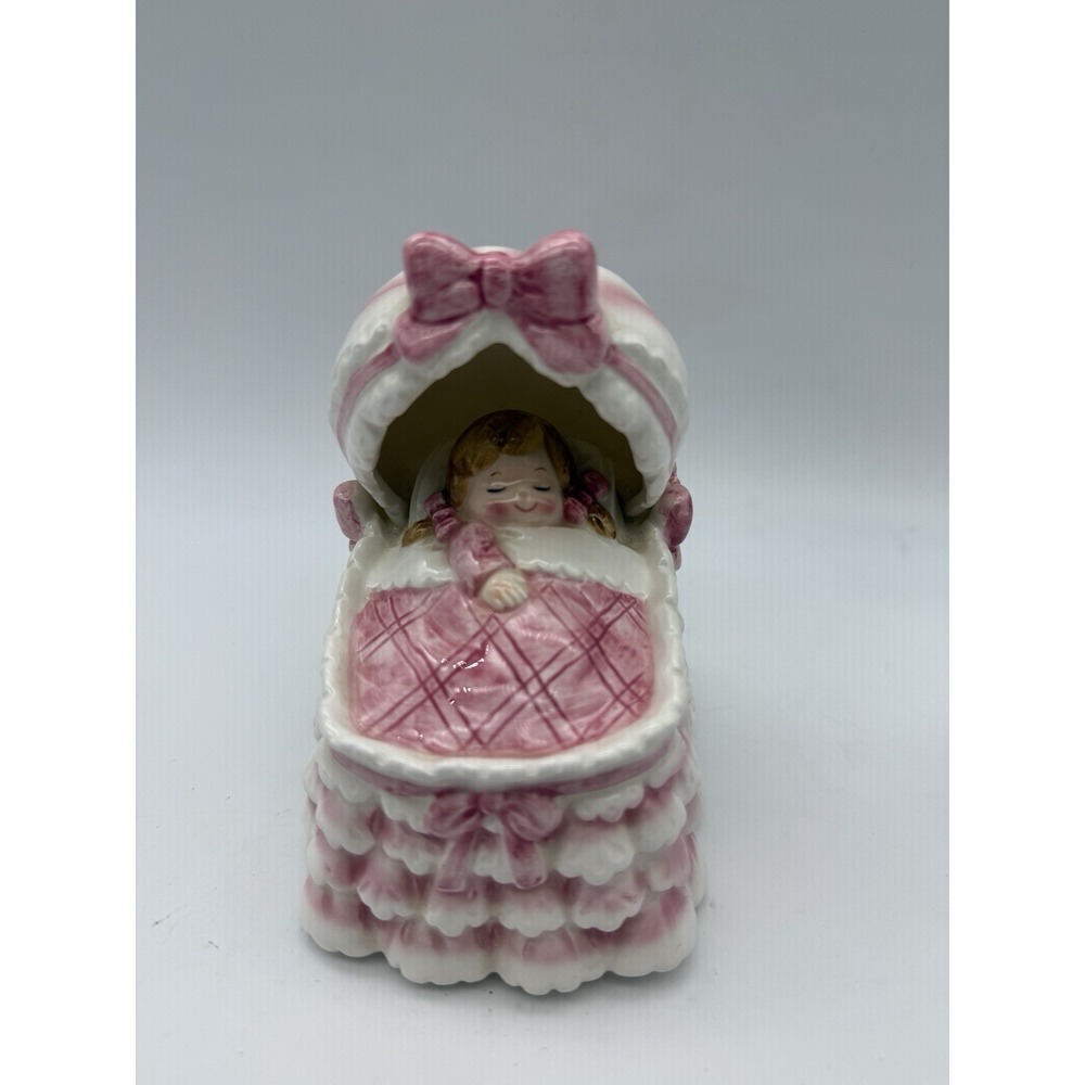Vintage Norcrest Baby In Crib Music Box With Motion Japan Rare